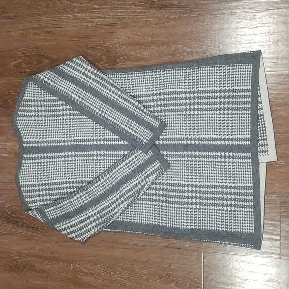 (L) Marina V Houndstooth Print Comfortable Casual Outdoor Kimono Style Sweater - Picture 10 of 10